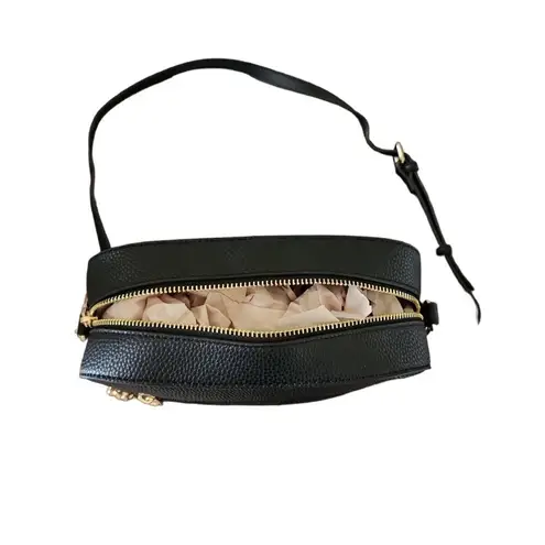 Ellen Tracy NEW Octavia Women's Black Pebbled Leather Gold Chain Crossbody Bag