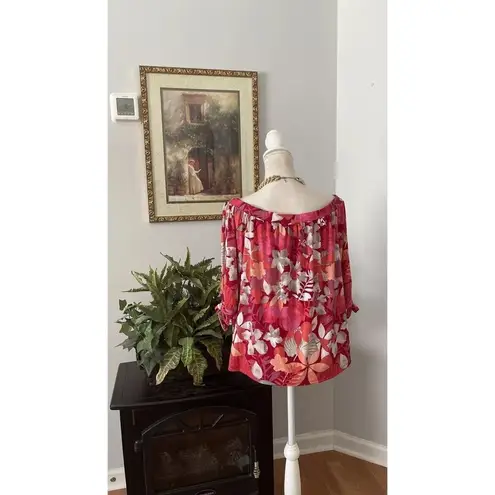 simply styled By Sears Women Off The Shoulder Size Large Floral Short Sleeve