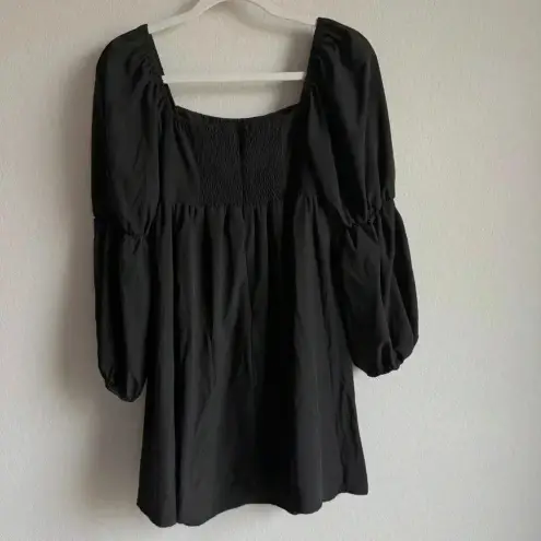 Exlura  Women’s Square Neck Dress Long Puff Sleeve A-Line Casual Short Mini Dress