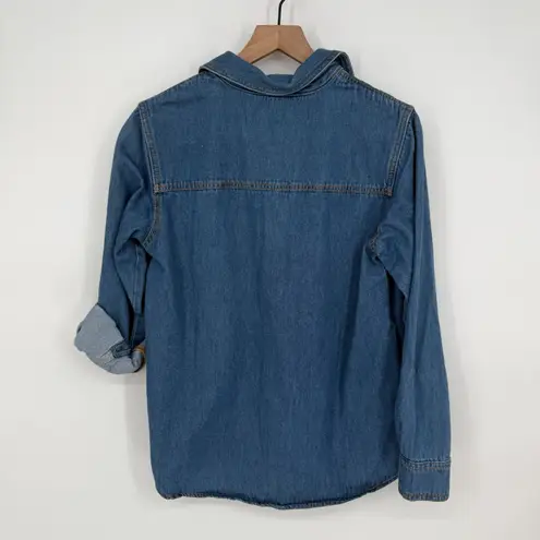 Nordstrom  Treasure & Bond Denim Shirt Womens Small Blue Cotton Classic Button Up