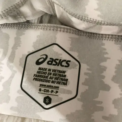 ASICS  Womens Sports Bra‎ S Gray 92 Love Core Train Printed Activewear NWT