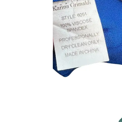 Karina Grimaldi Silvia Solid Jumpsuit Sleeveless Open Back Blue Size Small