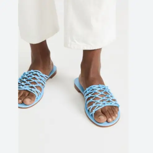 Mansur Gavriel Mignon baby blue pastel woven lambskin leather open toe Sandals 8