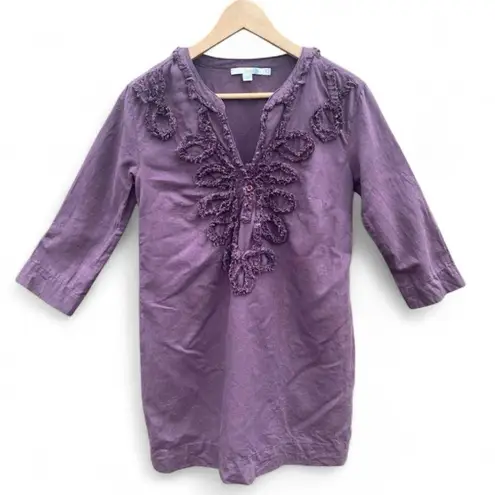 Boden USA Boden Linen Blend size 4 Tunic Mini Dress in Eggplant Purple