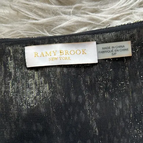 Ramy Brook Sleeveless Silk Gold Metallic Mini Dress