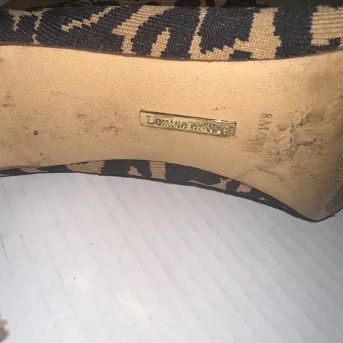 Louise et Cie Silvya Leopard Print Sock Booties 8M Knit Pointed Toe Stiletto