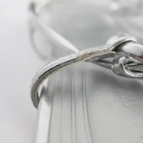 Azalea Wang Kaylin Silver Faux Vegan Leather Strappy Ankle Wrap Stiletto Heels Size 10