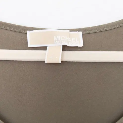 Michael Kors Womens Maxi Dress Olive Green Sleeveless Minimalist Chic Lagenlook Green Size L