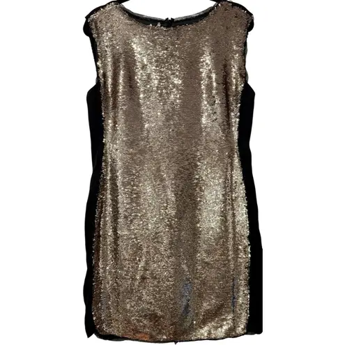 Rebecca Taylor Gold Sequin Sleeveless Mini Dress Size 8