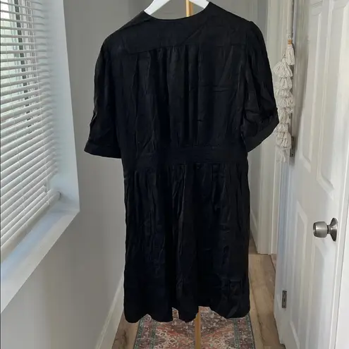 Ba&sh NWT Daniela Short Sleeve Mini Dress Black Marbled Size 3 / Large $250