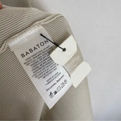 Babaton Aritzia Business Day Knit Cap Sleeves Midi Dress in Cream