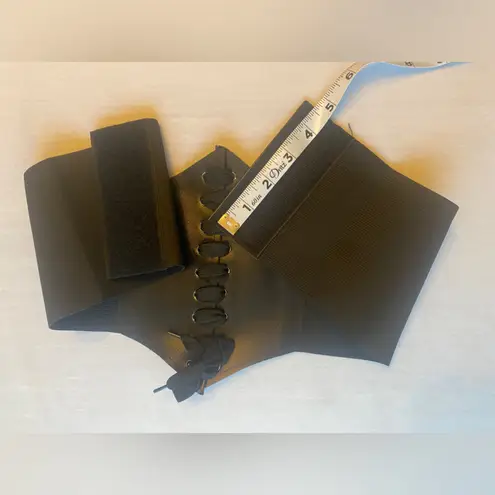 Vintage Style Lace Up Faux Leather Elastic Girdle Black Casual Wide Waistband