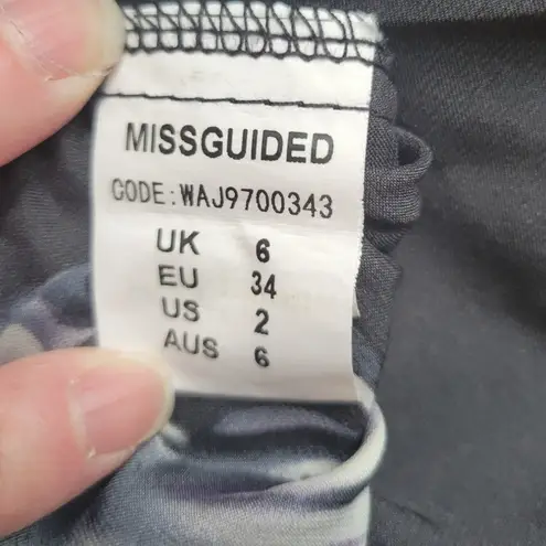 Missguided Black Floral Zip Up Duster Jacket Women's 2 Party Resort Vacation