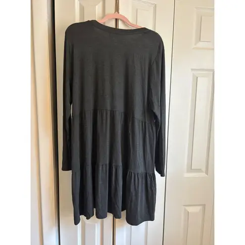 Mud Pie Charcoal Gray Tiered T-Shirt Dress Size Large, Excellent
Used Condition