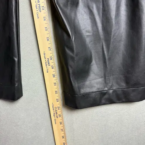 Maeve Anthropologie The Colette Cropped Wide Leg Faux Leather Pant In Black 32P