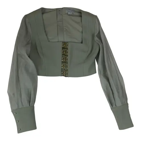 Finders size medium Sage Green Blouse Buckle Accents cosplay ren fest sheer sle