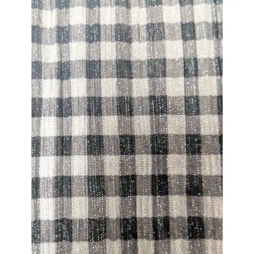 Reclaimed Vintage Metallic Gingham Wrap Crop Top UK 10 / US 6 Black