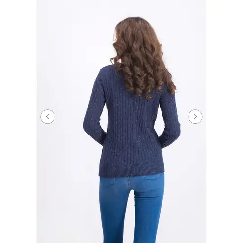 Karen Scott Sweater Womens Navy Blue Cable Knit Classic Cozy Style Size XL