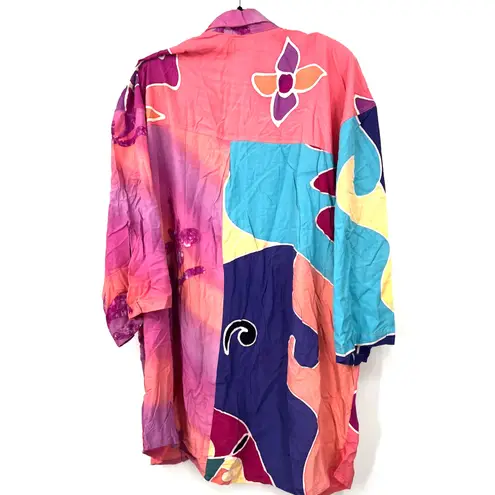 NWT Tropical Tantrum 2X Womens Top SHirt Button Up Down Tunic Hawaiian Cover