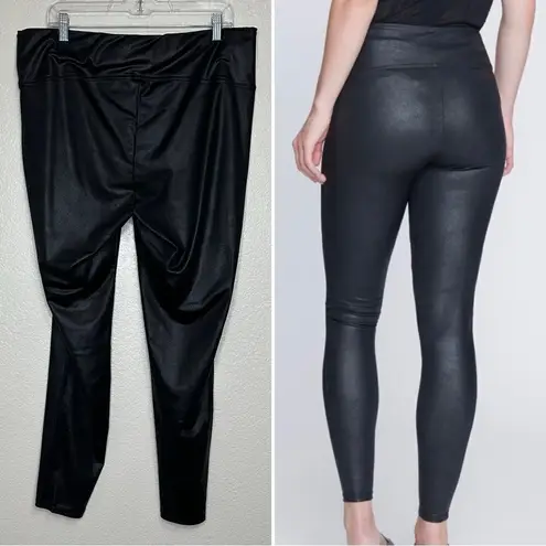 Seven7 Black Faux Leather Ultra High Rise Sculpting Leggings