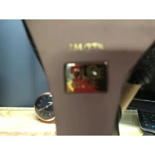 Louise et Cie Quarza Wedge Sandals Women's 7 Black Embossed Leather Slingback