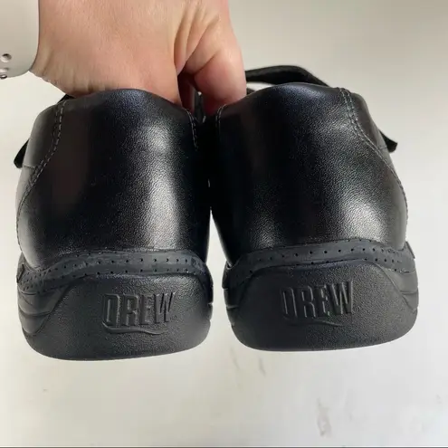 Drew  Orchid Mary Jane Black Leather Shoes Size 9 WW