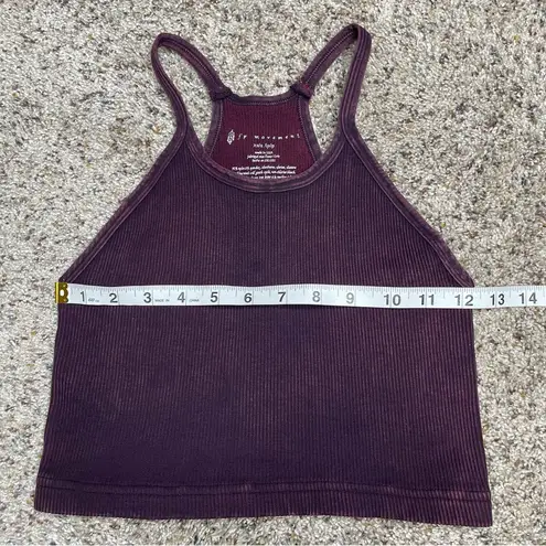 Free People Movement Happiness Runs Ribbed Crop Tank Top XS/S Purple Burgundy Size undefined