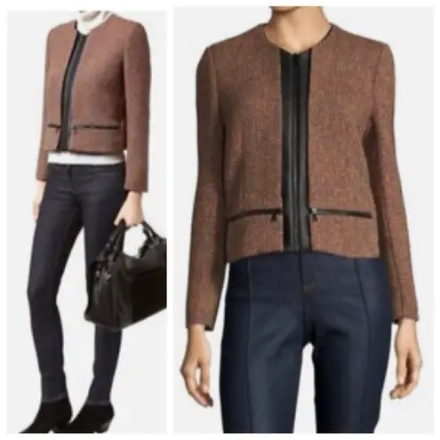 Sandro  Violaine Tweed Jacket Women’s Size Medium Zip Front Career Blazer