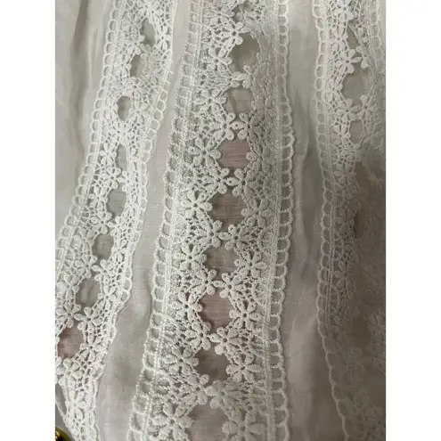 Elan Crochet Off or On The Shoulder Crop Top White coquette Cottage Core sz. XL