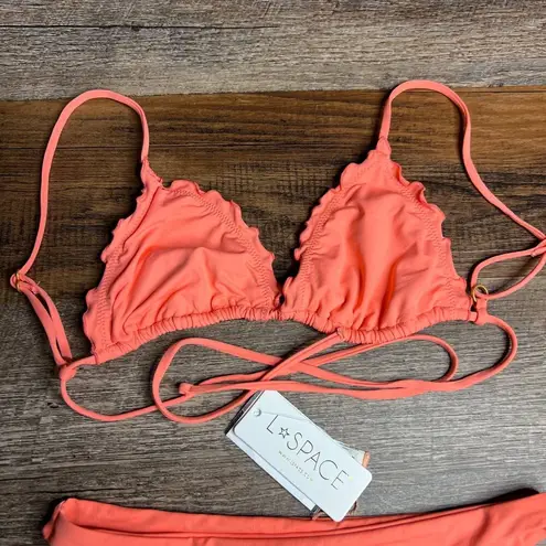 l*space NWT L* Peach Bikini 2 Piece Maggie Triangle Top Camacho Bottoms XS / S