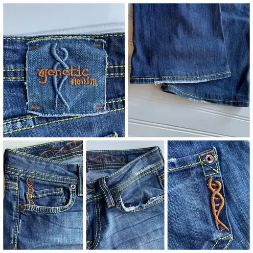 Genetic Denim Recessive Gene Jeans Blue Size 27 Flare Distressed Vintage rare
