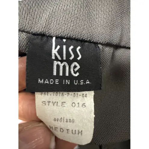 Vintage Kiss Me Women's Trousers Medium Sage Green Pleated Wide Leg