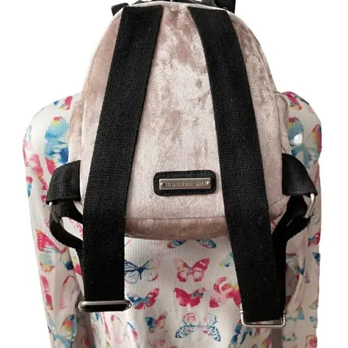 Madden Girl  Pale Pink Crushed Velvet Purse Backpack Silver Studs Detail Women’s