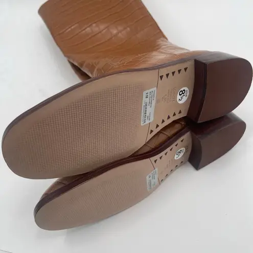 Schutz Boots Terrance Up Size 8.5 NEW Leather Crocodile Tall Embossed NWOT