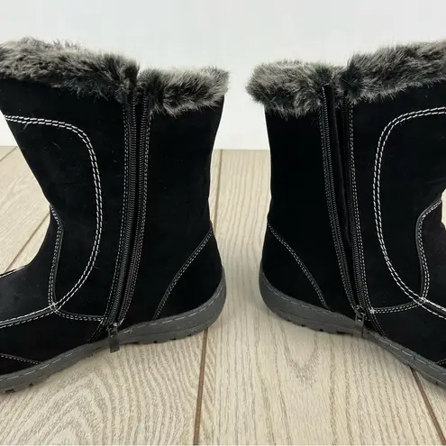 Journee Collection Takani Women's Winter Boots 10 Black Faux Suede/Fur $100