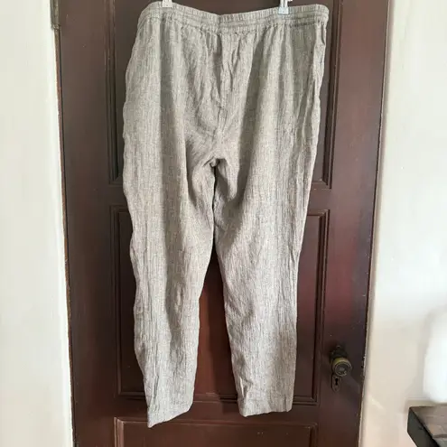 Poetry | Linen Cotton Blend Crinkle Gauze Relaxed Tapered Pant | Size 18