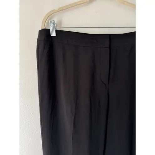 Akris Punto Black Wool Semi Sheer Straight Leg Pleated Pants Women’s Size 10