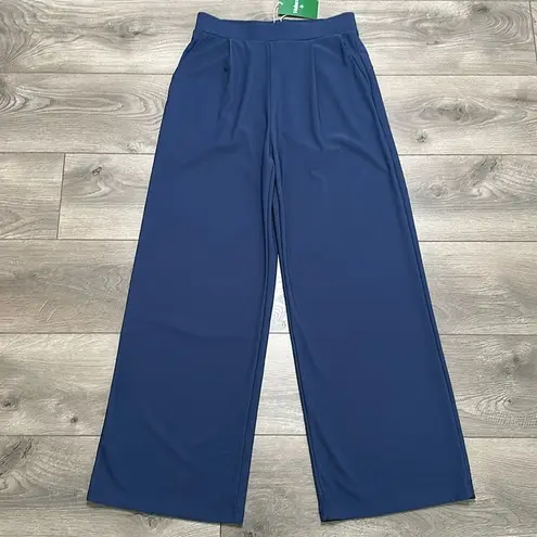 Halara High Waisted Pleated Wide Leg Blue Pants Size Medium