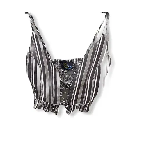 Blue Life  Striped Crop Top