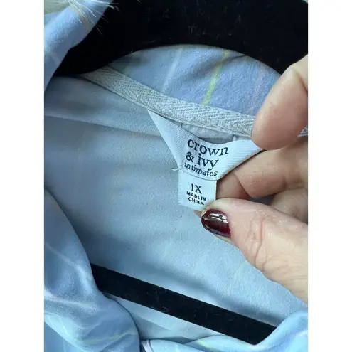 Relaxing Baby Blue Striped Pajama Set by Crown & Ivy size 1X