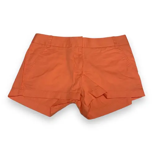J. Crew Factory Womens Shorts Sz 2 3" Chino Neon Peach NEW Orange