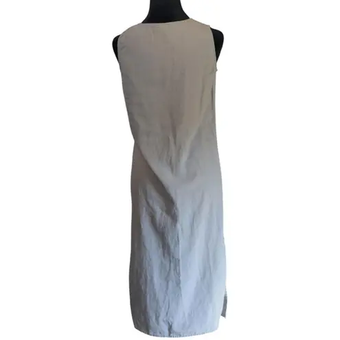 Sigrid Olsen Linen Blend Embroidered Maxi Tunic Dress XS Coastal Boho