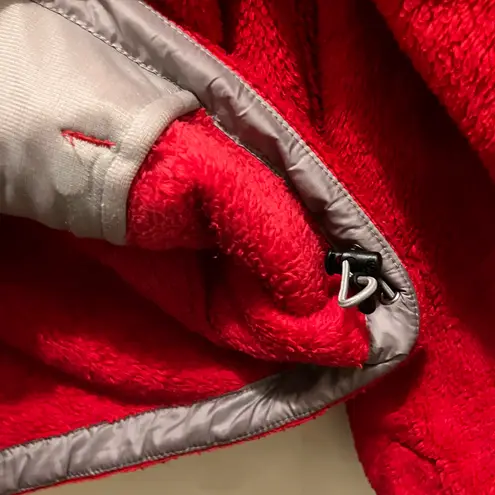 The North Face Red Fuzzy Zip Up Jacket