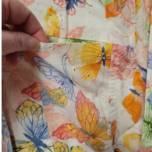 Alfred Dunner Eylet Butterfly Lined Shacket Pockets Spring Fairy Layering Maximalist size 14