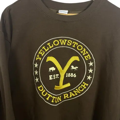 NWOT Yellowstone Dutton Ranch Embroidered Sweatshirt in Brown/Yellow Size XXL Brown
