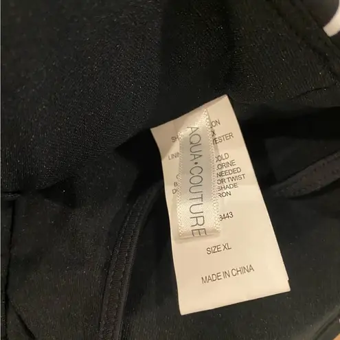 🛍️ Aqua Couture Black White Grid Gridlock V Wire Midkini Bikini Top Swim XL