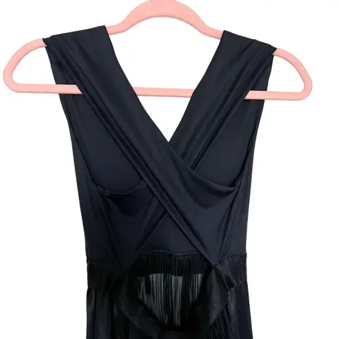 Alexis NWT ‎ Federico Long Pleated Organza Silk Maxi Dress Black White Size XS