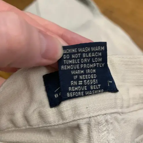 Y2K Bailey's Point Flare Leg Cargo Pants Womens Size 6 Button Fly Cream Utility White