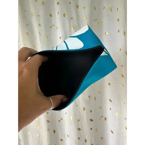 Unbranded Handmade NWOT Hawaiian Aloha Floral Rectangle Zip Pouch Cosmetic Bag Blue