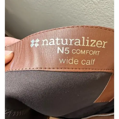 Naturalizer Women's Comfort N5 Brown Leather Riding Boots Size 5.5 Wide Calf Sk